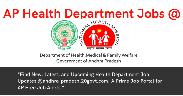 Andhra Pradesh Health Department Recruitment 2024 - Join Health Medical ...